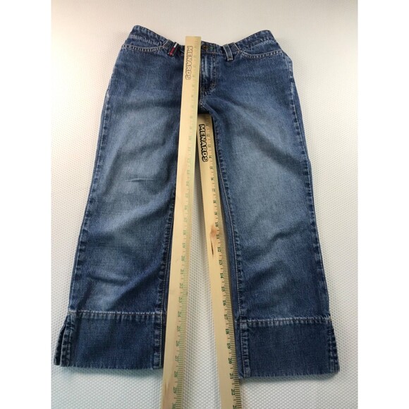 Y2K Tommy Hilfiger TH Cropped Hollywood Capri Wide Leg Low Rise Denim Jeans 3 - Picture 4 of 16
